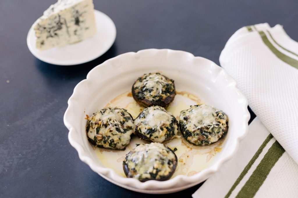 Portobello Recheado com Espinafre, Tofu e Queijo Gorgonzola