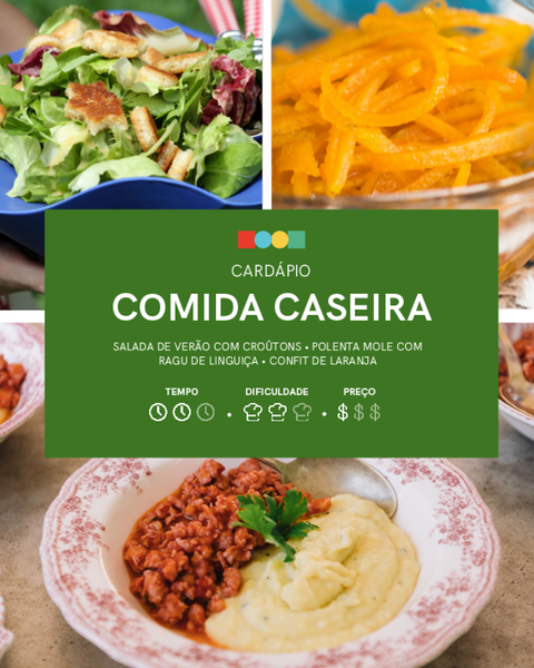 Comida Caseira – Polenta Mole com Ragu de Linguiça