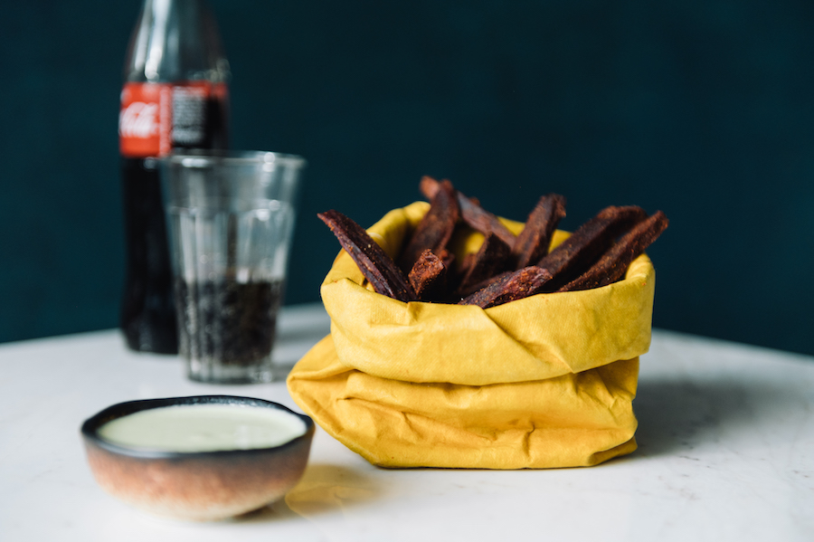 Batata-Doce Rústica Frita com Especiarias e Molho de Mostarda