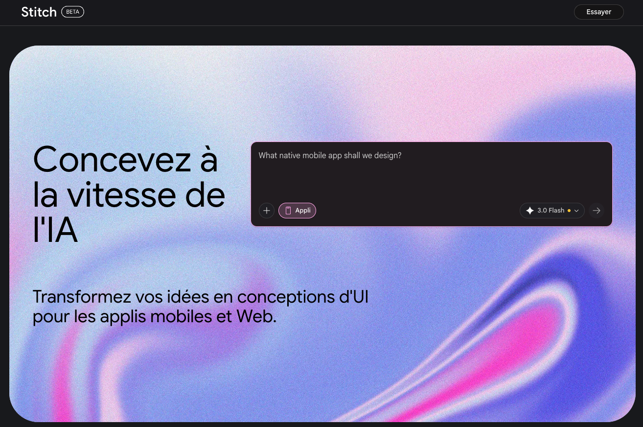 Overview of Google Stitch 3.0 AI Interface