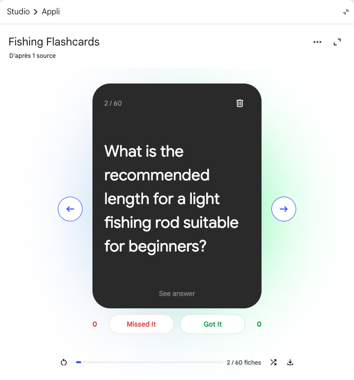 Flashcards personnalisées par IA