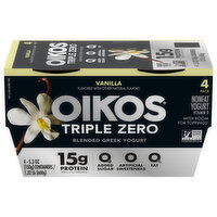 Oikos Yogurt, Nonfat, Vanilla, Blended, Greek - 4 Each 