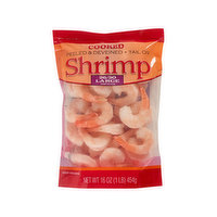 Fresh Cooked Peeled Tail On Shrimp, Frozen, 26/30 Ct Per Lb - 1 Pound 