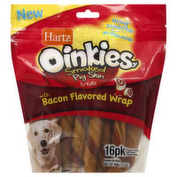 Hartz Pig Skin Treats, with Bacon Flavored Wrap, Smoked