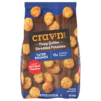 Crav'n Flavor Shredded Potatoes, Crispy Golden, Tater Rounds - 30 Ounce 