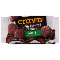 Crav'n Flavor Cookies, Mint, Fudgy Covered - 10 Ounce 