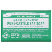 Dr. Bronner's Pure-Castile Bar Soap, All-One Hemp Almond - 5 Ounce 