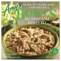 Amy's Frozen Bowls, Mushroom Risotto, Non-GMO, Gluten free, 9.5 oz.