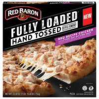 Red Baron Pizza, Hand Tossed, BBQ Recipe Chicken, Fully Loaded - 26.6 Ounce 