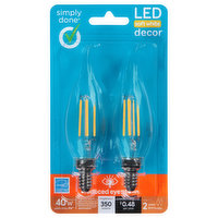 Simply Done Light Bulbs, LED, Soft White, Clear, Decor, 4 Watts