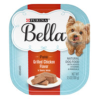 Bella Natural Small Breed Pate Wet Dog Food, Grilled Chicken Flavor in Savory Juices - 3.5 Ounce 