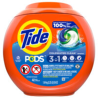 Tide Detergent, Original, 3-in-1, Pacs - 42 Each 