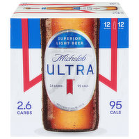 Michelob Ultra Beer, Light, Superior - 12 Each
