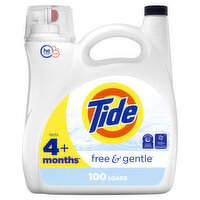 Tide Free & Gentle Liquid Laundry Detergent, 100 Loads - 132 Fluid ounce 