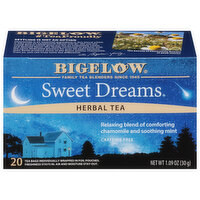 Bigelow Herbal Tea, Caffeine Free, Sweet Dreams, Tea Bags - 20 Each 