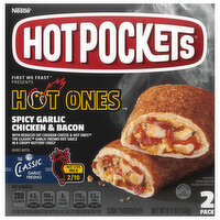 Hot Pockets Sandwiches, Crispy Buttery Crust, Spicy Garlic Chicken & Bacon, 2 Pack - 2 Each 