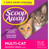 Scoop Away Clumping Cat Litter, Multi-Cat, Meadow Fresh Scent - 25 Pound 