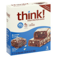 Think! High Protein Bars, Brownie Crunch, 5 Pack