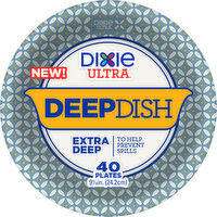 Dixie Plates, Extra Deep, Deep Dish, 9.56 Inch - 40 Each 