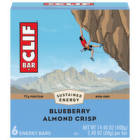 Clif Bar Energy Bars, Blueberry Almond Crisp - 6 Each 