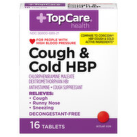 TopCare Cough & Cold HBP, Tablets - 16 Each 