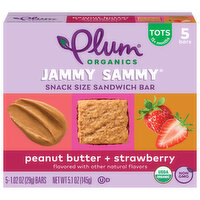 Plum Organics Jammy Sammy® Peanut Bttr + Strawbrry 5-Count Box/1.02oz Bars