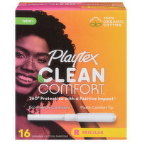 Playtex Tampons, Organic Cotton, Regular - 16 Each 