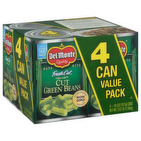 Del Monte Green Beans, Cut, Blue Lake, Value Pack - 4 Each 