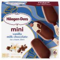 Haagen-Dazs Ice Cream Bars, Vanilla Milk Chocolate, Mini - 6 Each 