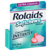 Rolaids Antacid, Ultra Strength, Softchews, Strawberry, Twin Pack - 2 Each 
