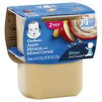 Gerber Apple Banana with Mixed Cereal Baby Food - 8 Ounce 