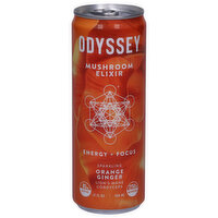 Odyssey Mushroom Elixir, Orange Ginger, Energy + Focus, Sparkling - 12 Fluid ounce 