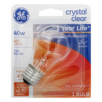 GE Light Bulb, Ceiling Fan, Crystal Clear, 40 Watts - 1 Each