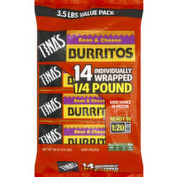 Tina's Burritos, Bean & Cheese, Value Pack