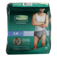 Depend Underwear, Maximum, Small-Medium, for Men - 19 Each 