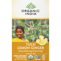 Organic India Herbal Supplement, Tulsi Lemon Ginger, Caffeine Free, Infusion Bags - 18 Each 