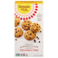 Simple Mills Cookies, Chocolate Chip, Almond Flour, Crunchy - 5.5 Ounce 