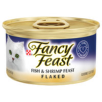 Fancy Feast Cat Food, Gourmet, Fish & Shrimp Feast, Flaked - 3 Ounce