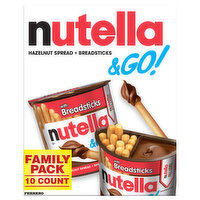 Nutella Hazelnut Spread + Breadsticks, Family Pack - 10 Each 