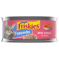 Friskies Wet Cat Food, Shreds With Salmon in Sauce - 5.5 Ounce 