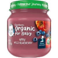 Gerber Apple Wild Blueberry, Organic - 4 Ounce 