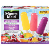 Minute Maid Juice Sticks, Orange, Cherry, Grape - 16 Each 