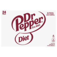 Dr Pepper Soda, Diet, 24 Pack