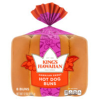 King's Hawaiian Hot Dog Buns, Hawaiian Sweet - 8 Each