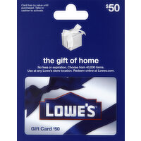 Lowe's Gift Card, $50 - 1 Each 