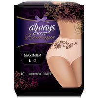 Always Discreet Underwear, Maximum, Large - 10 Each