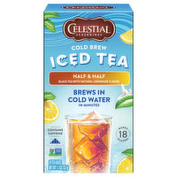 Celestial Seasonings Iced Tea, Cold Brew, Half & Half - 18 Each