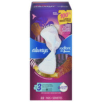 Always Pads, Flexi-Wings, Extra Heavy Flow, Light, Clean Scent, Size 3 - 22 Each