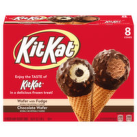 Kit Kat Frozen Dairy Dessert Cones, Wafer with Fudge/Chocolate Wafer - 8 Each 