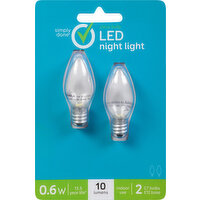 Simply Done Light Bulb, Night Light LED, 0.6 Watts - 2 Each 